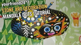Mandala Dot Stone Art Decoration 🎨 Easy DIY Tutorial | yourfriend24*7