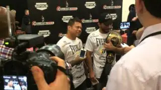 Patricio Pitbull Talks To The Press After Capturing The Featherweight Championship at Bellator 123