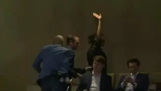 Protesters interrupt Macron speech on Dutch state visit | AFP