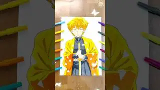 Zenitsu Color Drawing #Viral Video #Youtube Short #Zenitsu #Anime #Anime Drawing