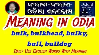 bulk, bulkhead, bulky, bull, bulldog Meaning In Odia | Daily Use English Words With Meaning In Odia