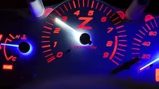 350z Как настроить датчики с красными светодиодами, синими стрелками и стрелками оборотов, меняющими цвет для Ивана №1