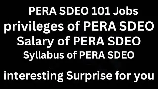 PERA SDEO jobs, Salary, Privileges, Syllabus, Job description. 