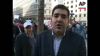 WRAP Thousands of Hezbollah supporters protest to bring down govt ADDS reax