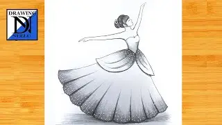 How to draw a Beautiful dancing Girl || Pencil sketch for beginner || Very easy drawing || Drawing