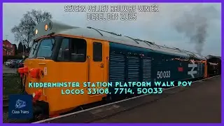 Severn Valley Railway Winter Diesel Day Kidderminster Station Platform Walk 33108 7714 50033