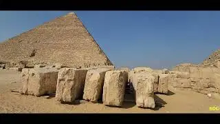 The granite blocks of the Giza pyramids