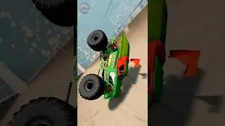 Monster vs Mega Ramp #automobile #beamngdrive #monster