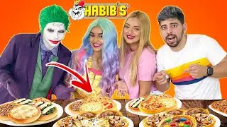 QUEM COMER MAIS ESFIHA DO HABIBS GANHA VS CORINGA E PRIMA DA ARLEQUINA!! (DESAFIO DO HABIBS)