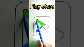 Play store logo drawing #stisfying #playstore #youtubeshorts #shorts
