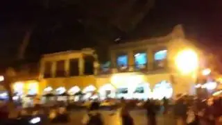The Zocalo in Oaxaca at night