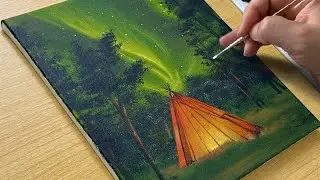 How to Draw an Aurora / Acrylic Painting for Beginners