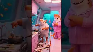 From the chaos of the kitchen to cleaning up🦈#shark #ocean #whale #shorts