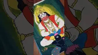 Beautiful art of Hanuman ji and shiv ji #art #drawing