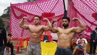 Mr Himachal and his Student Posing at strong man competition..