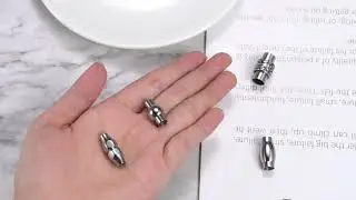 304 Stainless Steel Magnetic Clasps with Glue-in Ends (STAS-E006-1) #pandahall #diy #jewelrymaking