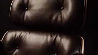 Eames Style Lounge Chair & Ottoman Brown  Leather - SOHO DESIGN