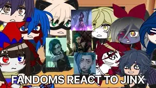 Fandoms react to Jinx from arcane | Gacha club reacts video | ‼️ PUT IN 2X SPEED ‼️ | Part 1
