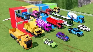 Transporting Dump Truck, Cement Mixer, Tractor Dump Tipper & Fire Rescue – FS22