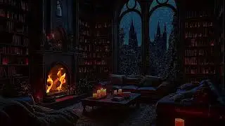 Medieval Gothic Castle Rainstorm | Fireplace Ambience for Deep Sleep and Relaxation