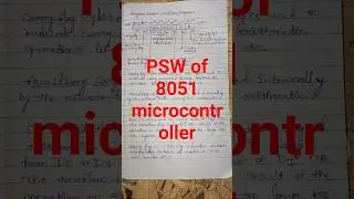 Program status word (PSW)register of 8051 microcontroller #education