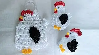 PORTA FÓSFORO OU ESQUEIRO DE CROCHÊ GALINHA 🐓🐓