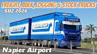FREIGHT, BULK, LOGGING & STOCK TRUCKS @ Napier Airport - Jan 2026
