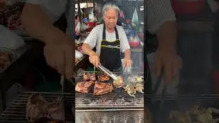 Asian Street BBQ Chaos &ndash; Grilled Lizard and Giant Frog in a Crowded Market@streetflavor-ai