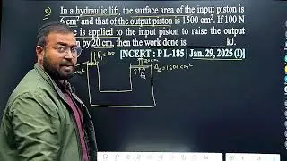 In a hydraulic lift, the surface area of the input piston is 6 cm2 and that of the output piston is