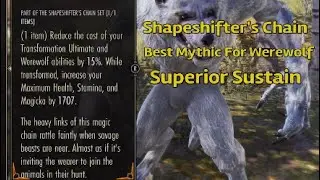 ESO - Shapeshifter's Chain - Best Mythic For Werewolf Players - Healing Costs Almost Nothing!