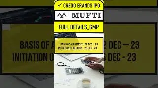 MUFTI Menswear IPO Review 🔥 Credo Brands IPO GMP I New IPO Latest News I #muftiipo #credoipo #newipo