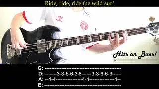 Ride the wild surf (Jan & Dean) ― Bass cover with tabs and lyrics