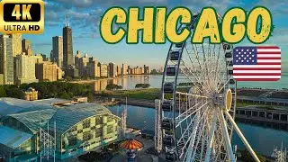 【4K】Chicago: Magnificent Mile & Navy Pier Walk - 60 fps