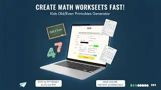 Kids Odd & Even Printables Generator &ndash; A4 Worksheets PDF for Etsy Sellers, Teachers| Reseller Rights