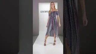 Lovemystyle Off The Shoulder Maxi Dress With Skirt Split