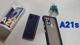 Samsuang galaxy a21s smoke cover with camera protection| Unboxing