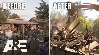 Hoarders: 14 TONS of RECYCLING Pulled From Man&rsquo;s Personal Junkyard | A&E