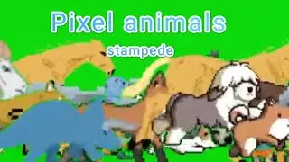 pixel animals stampede green screen #animation #greenscreen #chroma key