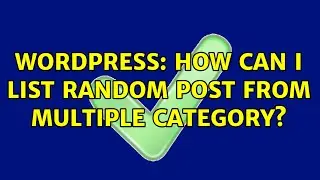 Wordpress: How can i list random post from multiple category?