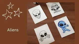 How to draw Alien faces for kids #art #cartoon