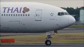 Thai Airways Boeing 777-300ER HS-TKO HS-TKP Landing at Narita 34R | NRT/RJAA | 成田空港