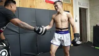 Raw Padwork - Kru Ram Holding for Richard Pham at Bolton House of Muay Thai