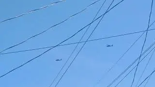 2 US Army AH-64 Apache Attack Helicopter Flyby in House