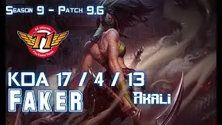 SKT Faker AKALI vs KAYLE Mid - Patch 9.6 KR Ranked