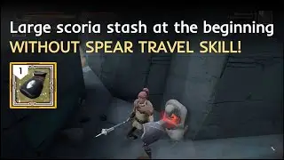 Ashen - how to get large scoria stash in foothills (no spear travel!)