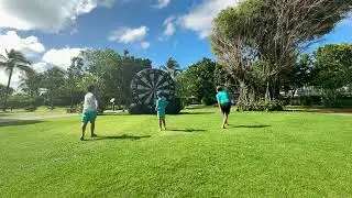 Foot darts. Triple 20 FIRST TIME!