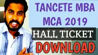 TANCET 2019 HALL TICKET DOWNLOAD TIPS In Tamil | Anna Univ TANCET 2019 ME MBA MCA MTECH HALL TICKET