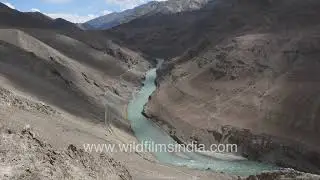 Zanskar and Indus river confluence in Ladakh, at Saspul - Nimmu sangam