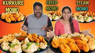Kurkure Momo 🆚 Fried Momo 🆚 Steam Momo Eating challenge | Street Food Challenge 