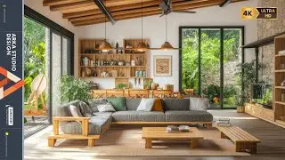 Vintage Rustic Farmhouse Living Room in a Mediterranean House with Outdoor Garden Charm